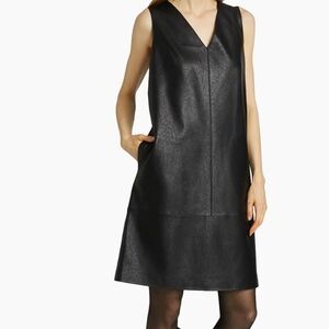 Kobi Halperin Size 6 Black Graylen Faux Leather Shift Dress MSRP $398